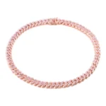 8mm Wide Rose Gold Plated Brass Cuban Chain Necklace with Zircon Trendy Hip-hop Style Unisex Gift - Image 3