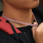 8mm Wide Rose Gold Plated Brass Cuban Chain Necklace with Zircon Trendy Hip-hop Style Unisex Gift - Image 4