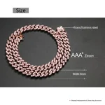 8mm Wide Rose Gold Plated Brass Cuban Chain Necklace with Zircon Trendy Hip-hop Style Unisex Gift - Image 6