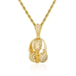 Hip-hop Style 18K Gold Plated Copper Christian Men's 5A Zircon Cross Pendant Necklace