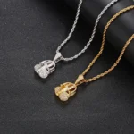 Hip-hop Style 18K Gold Plated Copper Christian Men's 5A Zircon Cross Pendant Necklace - Image 2