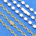 Hiphop Colored Gemstone Jewelry for Women, High-end Emerald Zircon Bracelet, Factory Direct Sale - Image 5