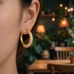 In Stock Trendy 18K Gold Plated Hoop Stud Earrings Brass Zircon Round Design Women's Gift Fast Shipping