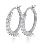 In Stock Trendy 18K Gold Plated Hoop Stud Earrings Brass Zircon Round Design Women's Gift Fast Shipping - Image 3