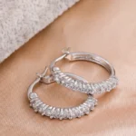 In Stock Trendy 18K Gold Plated Hoop Stud Earrings Brass Zircon Round Design Women's Gift Fast Shipping - Image 6