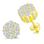 Low-allergenic Hiphop Jewelry Honeycomb Earrings Made of 925 Sterling Silver, Factory Direct Sale, Accompanied by Certificate