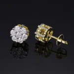 Low-allergenic Hiphop Jewelry Honeycomb Earrings Made of 925 Sterling Silver, Factory Direct Sale, Accompanied by Certificate - Image 2