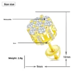 Low-allergenic Hiphop Jewelry Honeycomb Earrings Made of 925 Sterling Silver, Factory Direct Sale, Accompanied by Certificate - Image 5