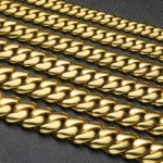 Men's 18K Gold-Plated Copper Cuban Chain Bracelet Custom Logo 6 to 18mm Monaco Necklace Miami Cuban Chain Necklace - Image 5
