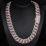 Ready to Ship 22mm Iced Out Bubble Cuban Chain Necklace Gold Full Diamond Zircon Men Hip Hop Gift Box - Image 2