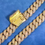 Ready to Ship 22mm Iced Out Bubble Cuban Chain Necklace Gold Full Diamond Zircon Men Hip Hop Gift Box - Image 3