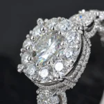 Wholesale 2025 New 1ct Round Moissanite Ring 925 Sterling Silver Vintage Prong Set Fashion Rings GRA Certificate Gift Box - Image 6