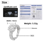 Wholesale 2025 New 1ct Round Moissanite Ring 925 Sterling Silver Vintage Prong Set Fashion Rings GRA Certificate Gift Box - Image 5