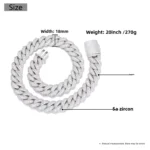 Wholesale Price of Trendy Hip-hop Style Jewelry 5A Zircon Cool Design 18mm Copper 18K Gold Plated Link Chain Unisex Party - Image 3