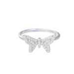 Wholesale S925 Sterling Silver VVS Moissanite Women's Ring Butterfly Flower Shape Cluster Pave Setting GRA Certificate Gift Box - Image 3