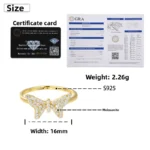 Wholesale S925 Sterling Silver VVS Moissanite Women's Ring Butterfly Flower Shape Cluster Pave Setting GRA Certificate Gift Box - Image 5