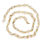 Ice Sensation Beaded Link Chain Necklace - 18K Gold Plated 5A Zirconia 6mm Spherical Hip Hop Style Gift for Men & Women - 图片 8