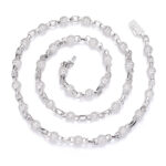 Ice Sensation Beaded Link Chain Necklace - 18K Gold Plated 5A Zirconia 6mm Spherical Hip Hop Style Gift for Men & Women - 图片 7