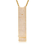 Hip Hop Lighter Pendant Necklace - 18K Gold Plated Zircon Christian Charm for Men, Custom Streetwear Chain - 图片 2