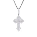 S925 Sterling Silver Cross Pendant Hip Hop Style Religious Necklace Charm for Men Women Party Gift