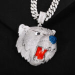 Large Hip Hop 3D Animal Brass Pendant Jewelry With Luxurious Shine for Party and Street Style - 图片 4