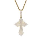 S925 Sterling Silver Cross Pendant Hip Hop Style Religious Necklace Charm for Men Women Party Gift - 图片 2
