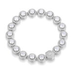 18K Gold Plated Cluster Tennis Bracelet for Women Sparkling Zircon 10mm Link Chain Jewelry Gift - 图片 7