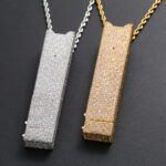 Hip Hop Lighter Pendant Necklace - 18K Gold Plated Zircon Christian Charm for Men, Custom Streetwear Chain