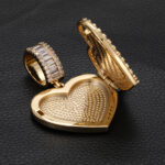 Hip-hop Jewelry 18K Gold Plated Copper Alloy Dazzling Zircon Custom Blank Photo Memory Box Pendant Men's Picture Necklace - 图片 6