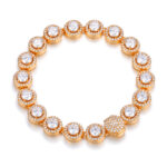 18K Gold Plated Cluster Tennis Bracelet for Women Sparkling Zircon 10mm Link Chain Jewelry Gift - 图片 5
