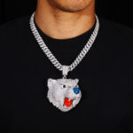 Large Hip Hop 3D Animal Brass Pendant Jewelry With Luxurious Shine for Party and Street Style - 图片 2