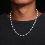 Ice Sensation Beaded Link Chain Necklace - 18K Gold Plated 5A Zirconia 6mm Spherical Hip Hop Style Gift for Men & Women - 图片 4