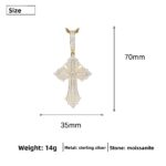 S925 Sterling Silver Cross Pendant Hip Hop Style Religious Necklace Charm for Men Women Party Gift - 图片 7