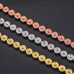 18K Gold Plated Cluster Tennis Bracelet for Women Sparkling Zircon 10mm Link Chain Jewelry Gift - 图片 3