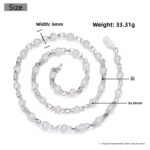 Ice Sensation Beaded Link Chain Necklace - 18K Gold Plated 5A Zirconia 6mm Spherical Hip Hop Style Gift for Men & Women - 图片 9